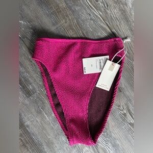 NWT Good American Fuchsia Pink high waisted bathing suit BOTTOMS Size 00/0